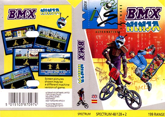 BMX Ninja box art for ZX Spectrum
